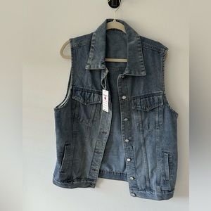 Oversized denim vest